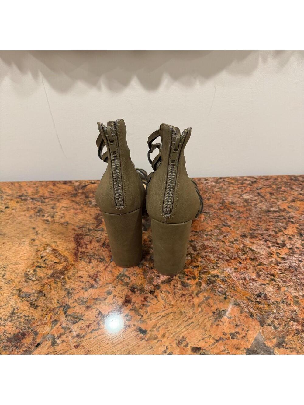 Women's Olive Green Caged Sandal Booties